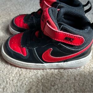 Nike Kids Black and Red High-Top Sneakers